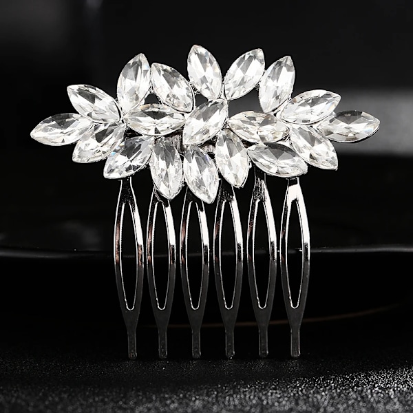 Ny silverlegering hårkam handgjorda pärlor strass mode metall huvudbonad elegant hårsmycken accessoarer för kvinnor HS-J1873