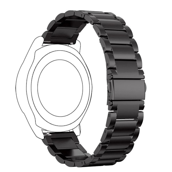 Luksuriøst metallarmbånd i rustfritt stål - Svart (22 mm) 90