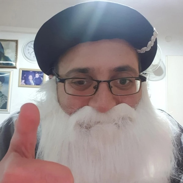 2 ST Fake Skæg Langt Fluffy Skæg HVID White