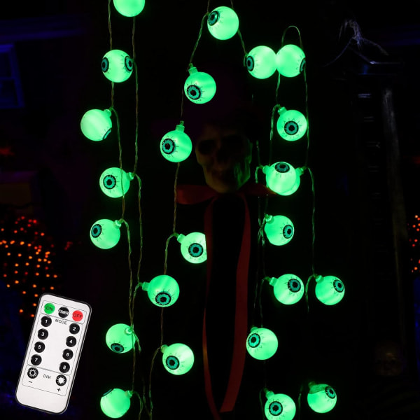 14,7 fot 30 LED Halloween-dekorationer Eyeball String Lights