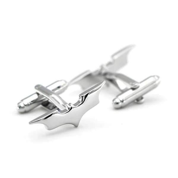 1 Pair Men's Cufflinks Bat Shape Polished Solid Color Anti-rust Copper Sleeve Fixing Organization We