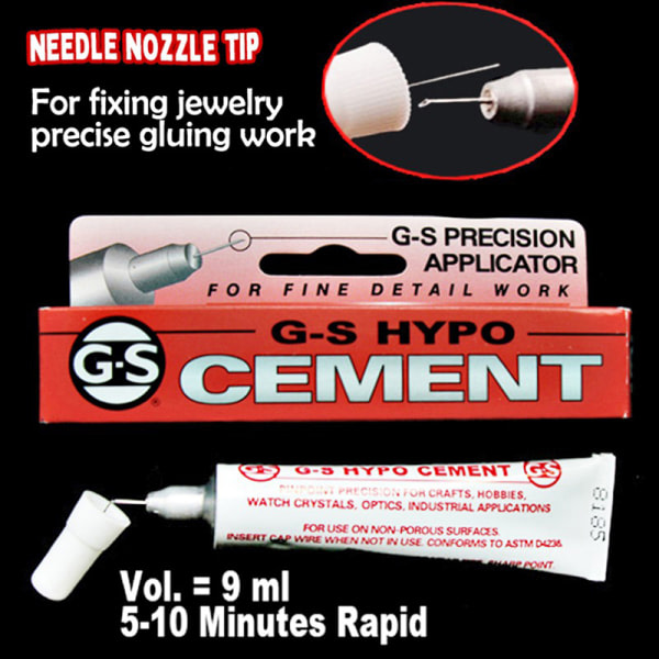 9 ml G-s Hypo Cement Precision Applicator Självlimmande lim för limning Fix Smycken Hantverkistall Rhinestone Multi Purpose Clear Gel