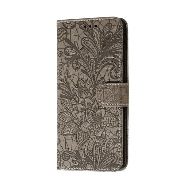 Kompatibel med Samsung, Samsung Galaxy A41 - Blommigt Plånboksfodral - Grå Grey Grå