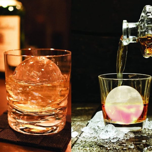 Isbitsbricka, sfärisk isbollsmaskin med lås, til whisky, cocktails og hemlagad, holder drikkena kalla
