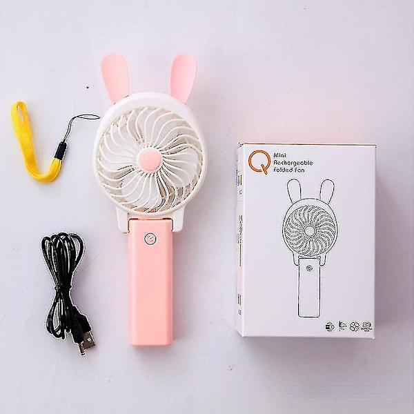 Genopladelig Mini Tegneserie Håndholdt Lille Ventilator Usb Ventilator Foldbar Studenter Ventilator Rejse Bærbar Lille Ventilator Ns2