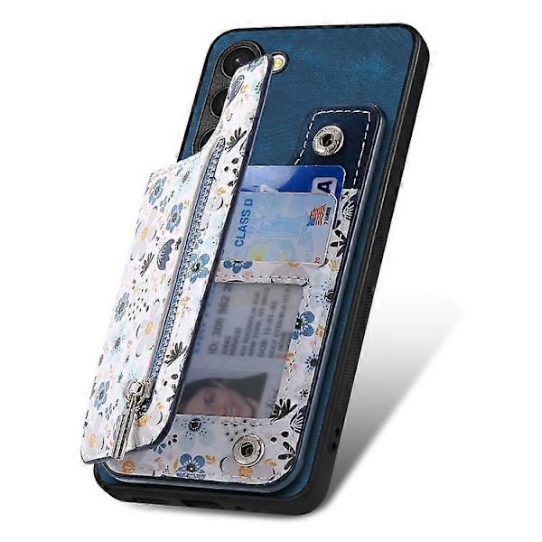 Retro Malet Tegnebogs Etui med Lynlås til Samsung Galaxy S24+ 5G