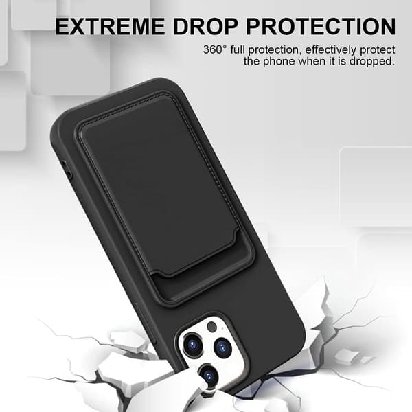 Svart kortholderdeksel til Iphone 15 Pro/ProMax/Plus - Svart IPHONE 15