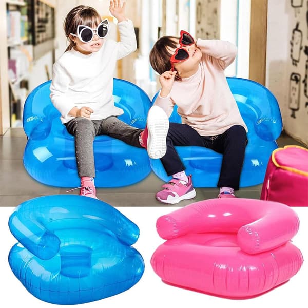 Oppustelig Poolsofa Luftstol Strandpool Spillesæde PV Pink Child