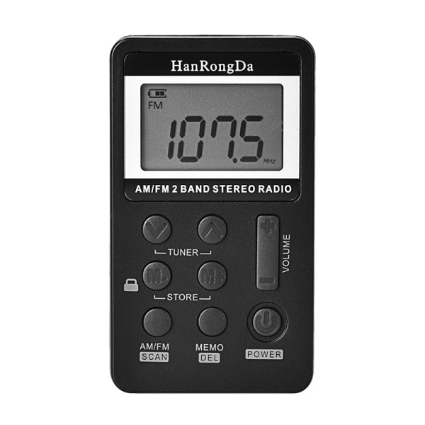 Bärbar Mini FM/AM tvåbandsradio