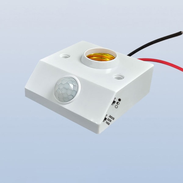AC85-265V Automatisk Menneskelig Bevægelse Infrarød IR-sensor Lampholder L Hvid onesize