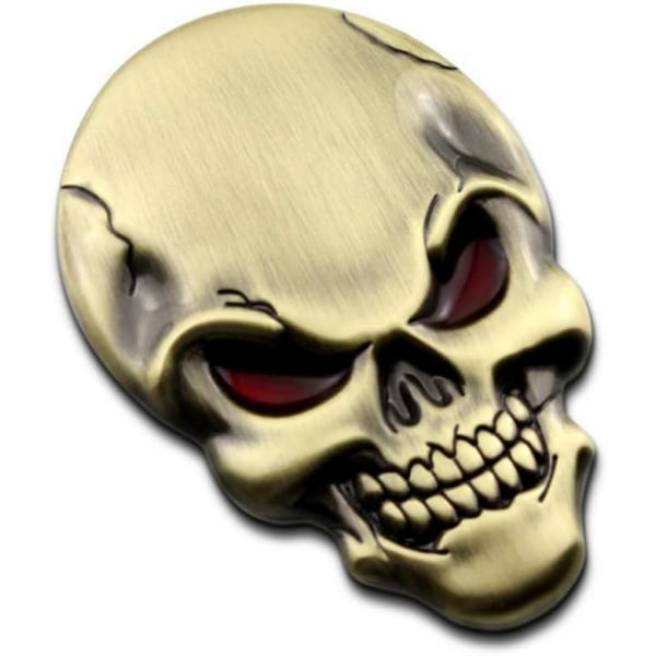 CDQ Skull Car Emblem Dekal Metal Sticker Emblem Motorcykel Bil Skull Accessories (Cinnamon) färg 3