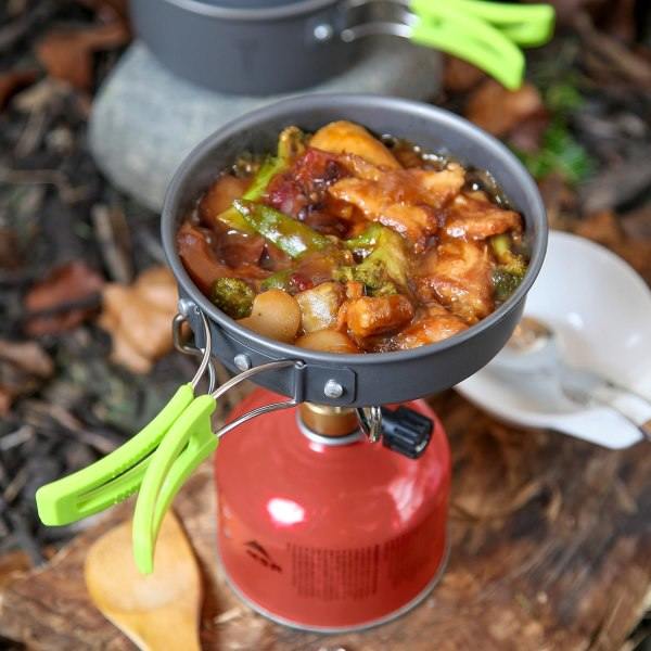 Camping Köksredskap Mess Kit för ryggsäcksutrustning Camping Kök Set - Ryggsäck Camping Grytor och Pannor Set - Bärbar Camping spis Backpacking