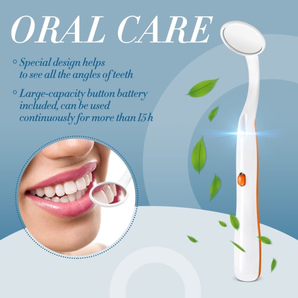 CDQ 2 STK Oral Dental Mirror Tand Inspection (grön och orange)