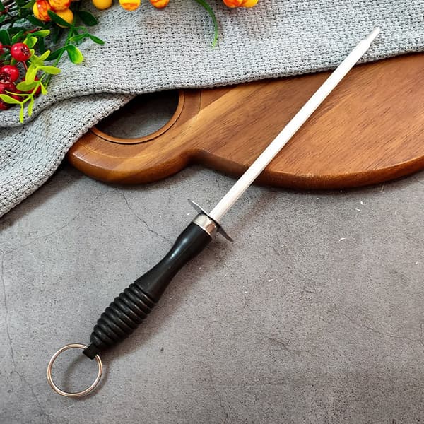 Sharpening Steel/Knife Sharpener - 26 cm - High Carbon Steel - Silver