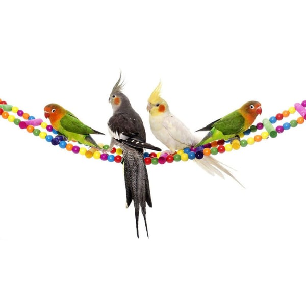 CDQ Fågel papegojleksaker 10 stykker tuggleksak og bolåda Dekoration Gungor Hängmatta