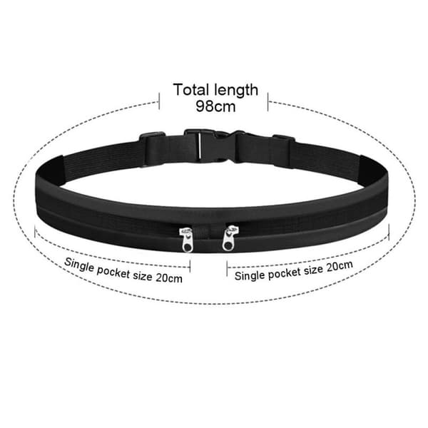 Secure Running Waist Pack, Comfortable Expandable Running Belt Pouch with Water Resistant Pockets