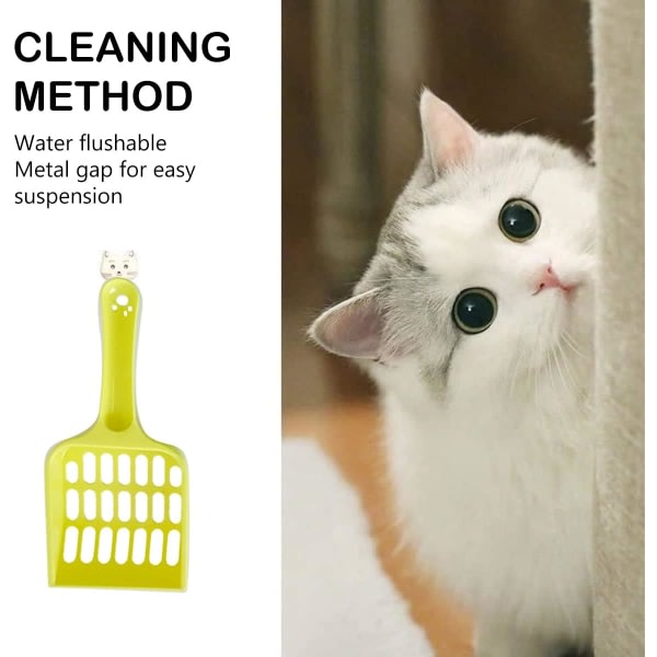 CDQ Kattsandsskopa, kattsandsbricka, rengjøringsanordninger for filtrering av kattsand, pakke med 4