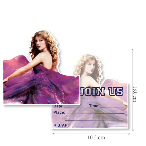 10-pakning Taylor Swift bursdagsinvitasjoner Taylor-invitasjoner for barn Taylor bursdagsfestutstyr C