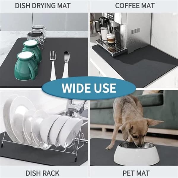 Kaffeabsorberende drypmåtte 40x50cm, sort - tamper måtte, til kaffemaskine, te tilbehør
