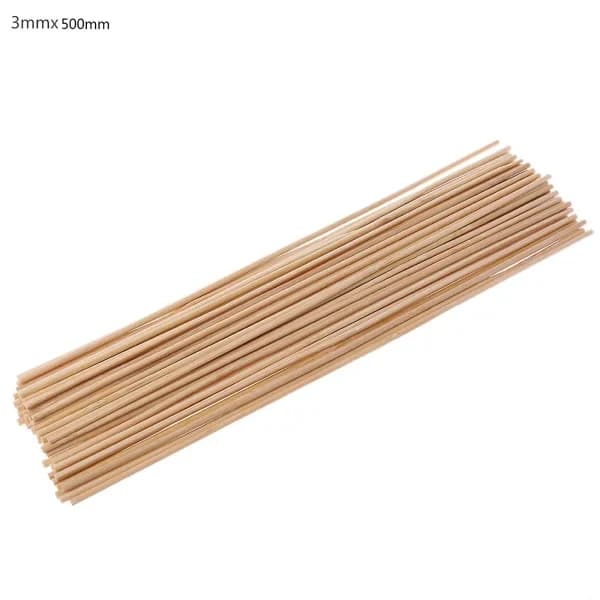 50-pack bambu växtstöd, träorkidéstöd för trädgårdsväxter och växthusväxter 5 mm x 50 cm