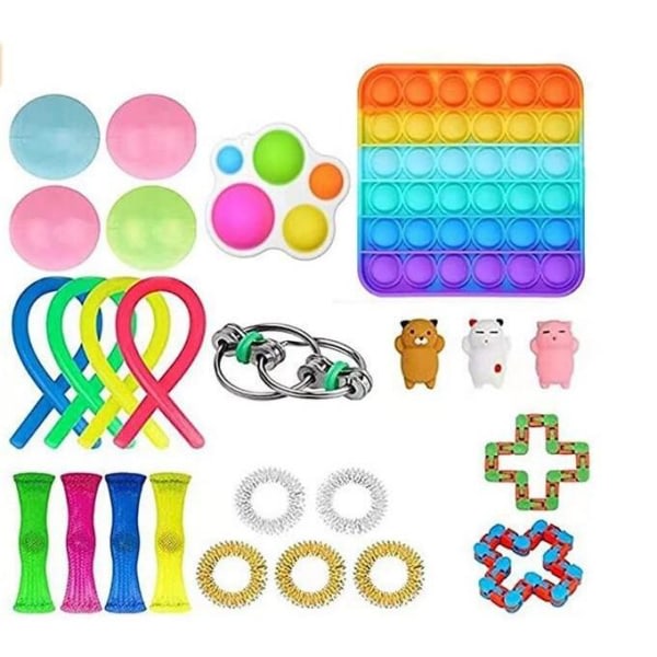 25st fidget legetøjspakke festfavörer sensorisk pop it stressboll