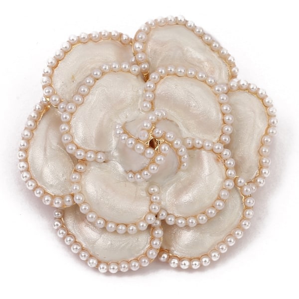 CDQ Flower Brosch Emalj Brosch Imitation Pearl Brosch