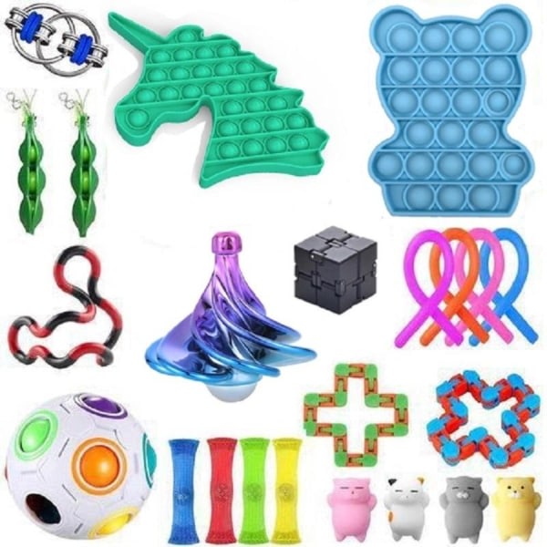 23st fidget toys pack festfavörer sensoriskt pop it stressboll