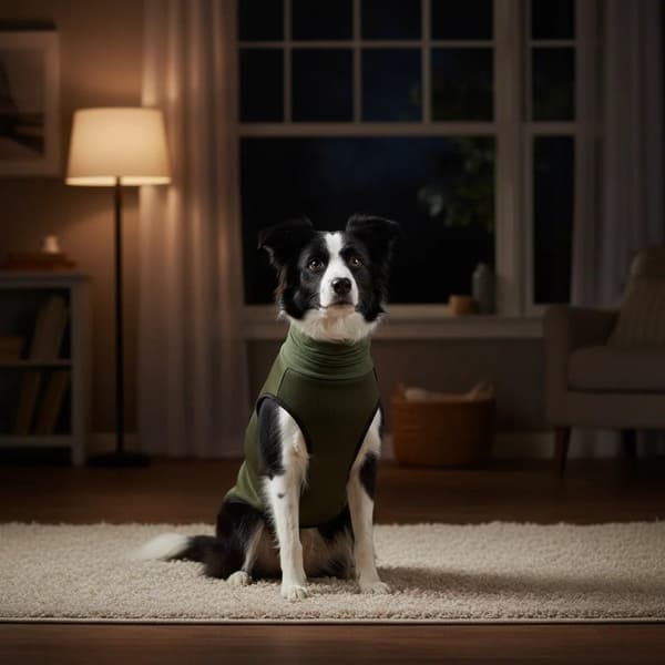 Anxiety-Relieving Pet Vest - For Thunderstorms and Fireworks - Velcro Adjustable Design - Green, Size XL