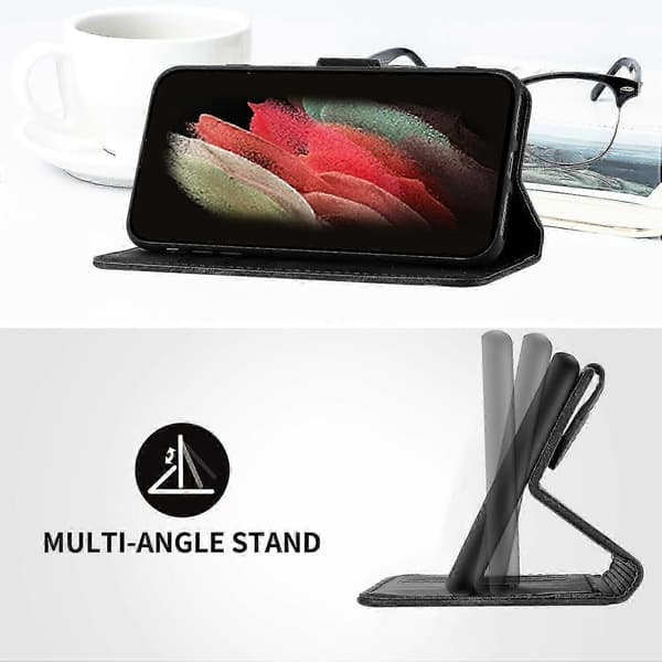Kompatibelt magnetisk læder wallet cover til Huawei P30 Lite Sort_tfrf Black