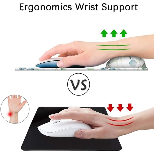 Ergonomisk musmatta med Gel handledsstöd, spelmusmatta med lycratyg, halkfri PU-bas för dator, bärbar dator, hem, kontor