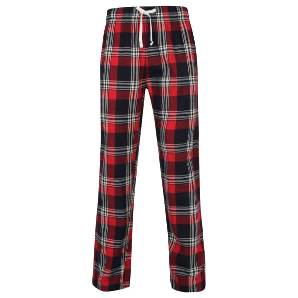 Skinnifit Herr Tartan Lounge Byxor XS Röd/Marin Rutig