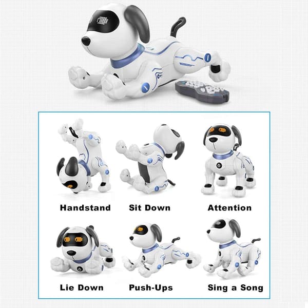 Stunt Robot Dog Toy, Interactive and Programmable for Ages 6-10, Voice Controlled Electronic Stunt and Rechargeable Battery for Extended Use