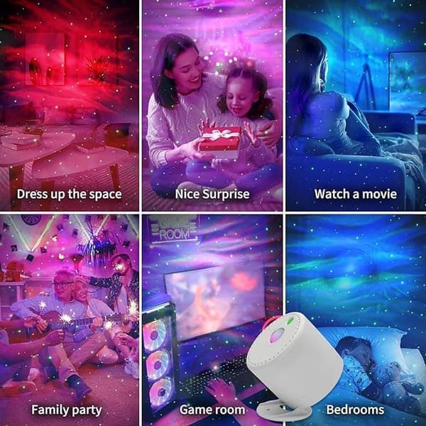 Galaxy Projektorlampa med Timer & Fjärrkontroll – Stjärnprojektor för Sovrum & Fest_TF_TF