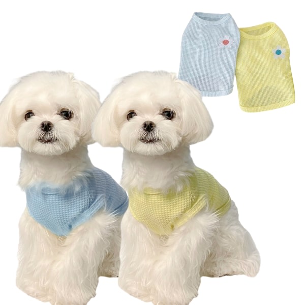 CDQ Hundskjorta i bomull sommar Lättvikts T-shirts för husdjur Mjuk