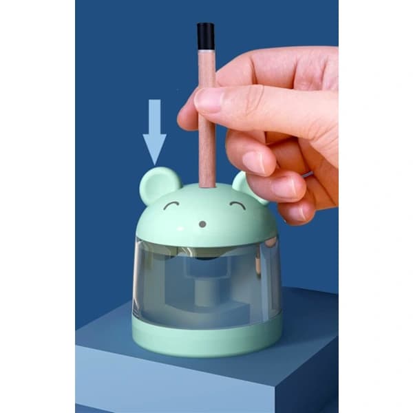 Electric Pencil Sharpener for Kids with Fun Animal Design, Automatic Sharpener for School and Home Use, Pink