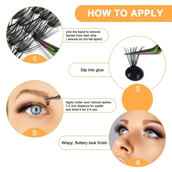 Lash Clusters 40D-0.07C-10 B&Q Lash Individuella Fransar 280