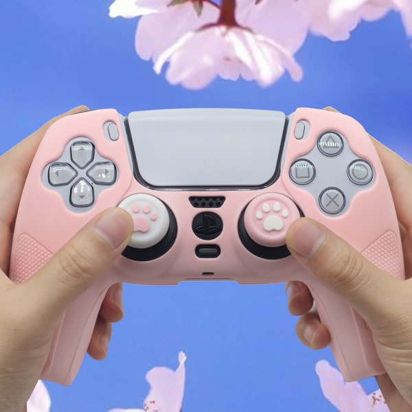 Oppgraderat PS5 Gamepad-deksel med joystick-deksel Rosa Rosa