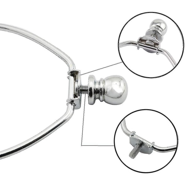 1-pakke 8/9/10 tommer lampeskærm Harpholder DIY belysningstilbehør Hornramme Lampskærm Beslag til bord-/gulvbelysning (sølv)（6 tommer）