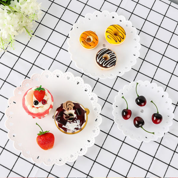 3-etagers frugtkagefad, opbevaringsstativ til dessert til hjemmefest Transparent Transparent