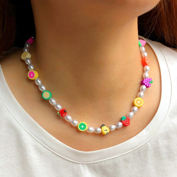 10 mm Jordbær Frugter Polymer Ler Farve Blandet DIY Perler til N A