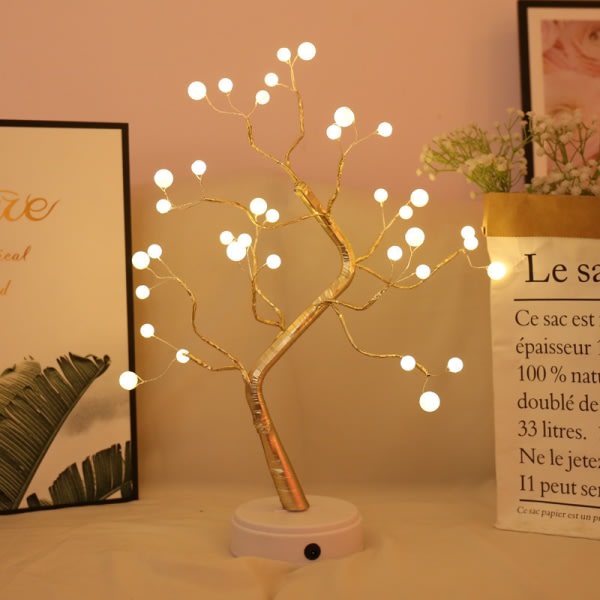 CDQ Creative Tree Lamp Pearl Tree Lamp Pekskärmslampa Sovrumslampa Presentbod Lamp Koristelamppu Bordslampa #1