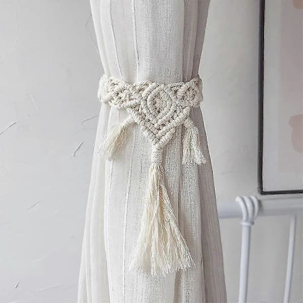1-pack Woven Curtain Tiebacks Handmade Macrame Decorative Curtain Holders Boho Home Decor Farmhouse