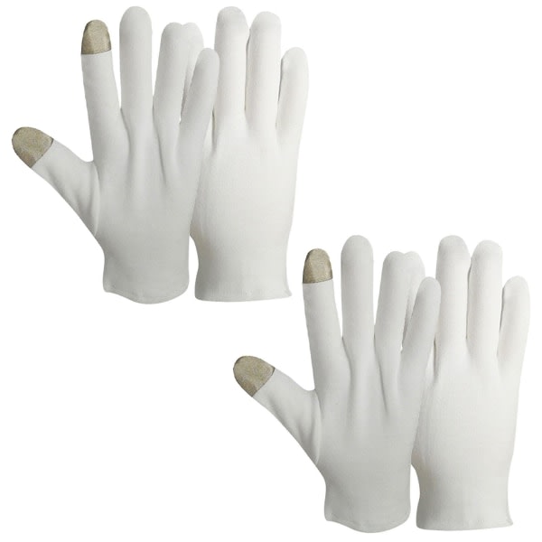 2 par dagliga för sömn Andningsbar pekskärm över natten fuktgivande handskar