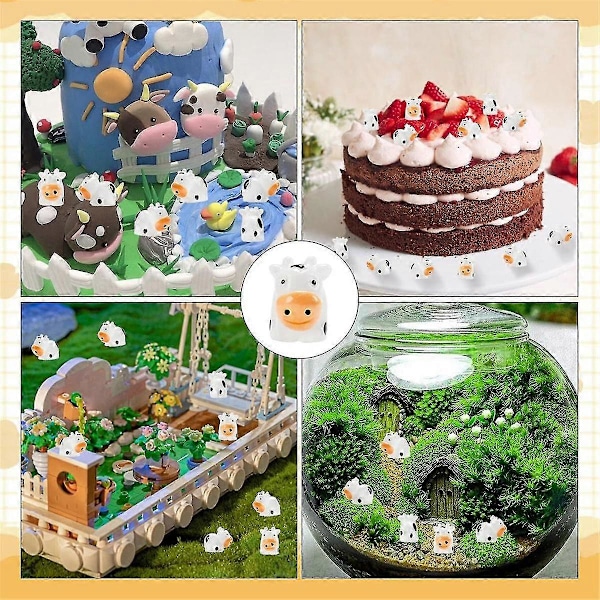 100 stk Mini Ko Figurer Resin Ko Miniatur Dyrefigurer Eventyrhave Miniatur Mos Landsc Walkbee (FMY) As Shown