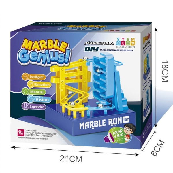 Kulbanesett for barn, Marble Race Track Marble Maze Madness Adventure Game Yellow model