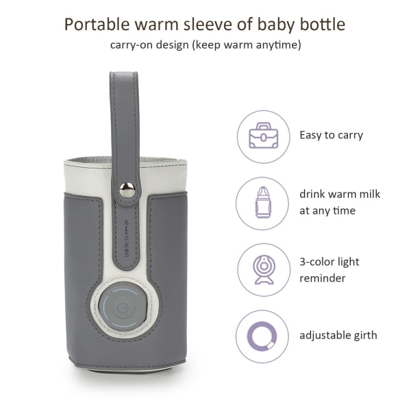 Smart Mjölkflaskvärmare Baby Kylväska USB Travel pinkki