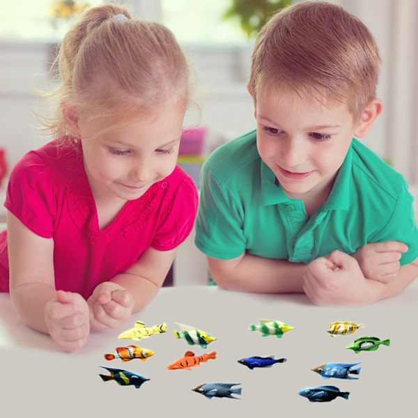 12 stk Mini Tropiske Havsfisk Kjæledyr Figurer Leketøy PVC Basseng Fisk Leketøy Tidlig Utdanning Mini Marin Fisk Leketøy 0.1
