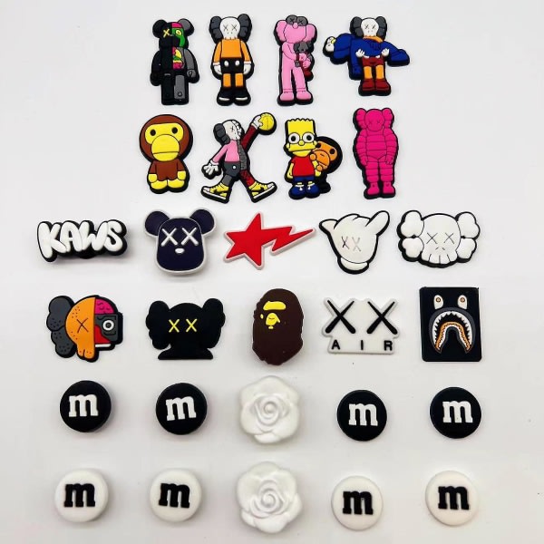 18 stk. Crock sko charms søde tegnefilm cool sko charms til børn, boble slide sko charms pins til armbånd armbånd, sandaler dekoration tilbehør