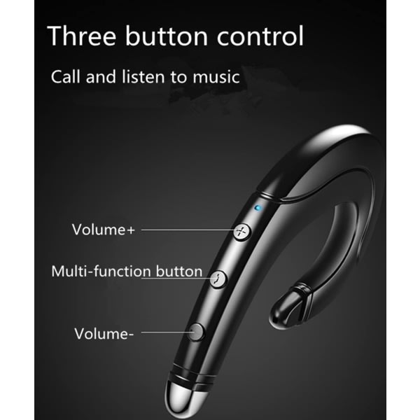 Bluetooth-hörlurar, smärtfritt bärande headset med mikrofon för mobiltelefon, lätta, vattentäta hörlurar för företag/kontor/sport
