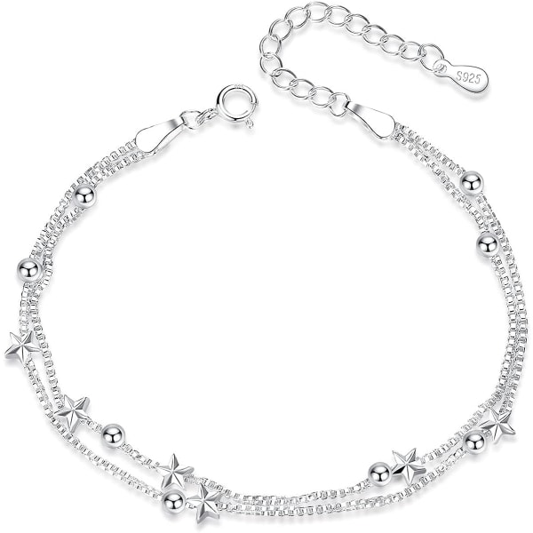 Damarmband 925 sølv, justerbart kärleksarmband för kvinnor tjejarmband, smycken för kvinnor Födelsedagspresenter for kvinnor CDQ